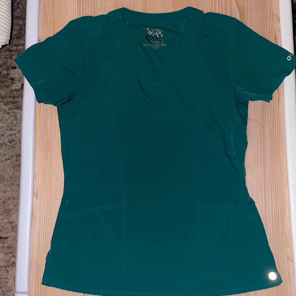 Dark green BARCO ONE size small scrub top